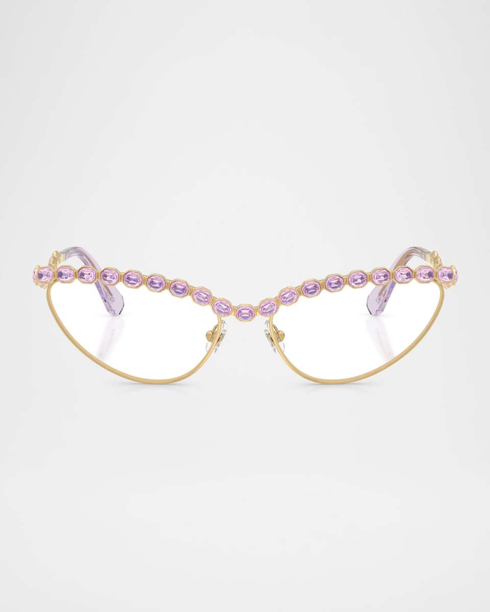 SK1030 Crystal Cat-Eye Metal Optical Frames